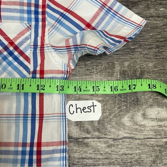 NWT! TOMMY HILFIGER Button Up Red White Blue Kids Boys Size 4 New School preppy - Picture 3 of 7